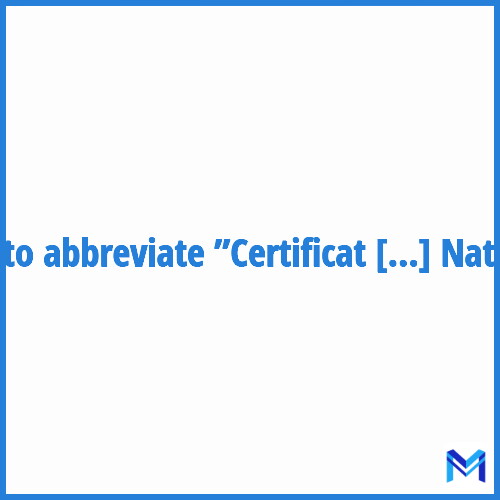 How to abbreviate ”Certificat d'Aptitude Professionnelle Nature” in French?