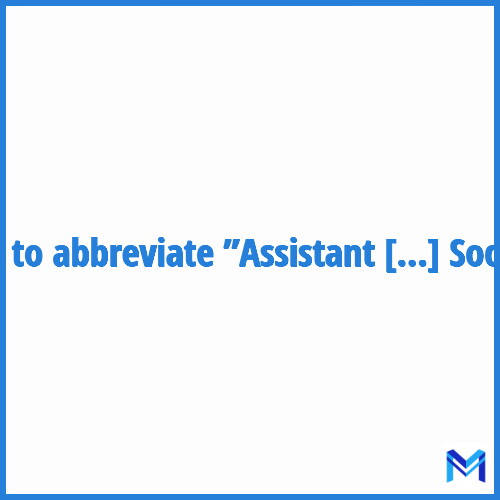 How to abbreviate ”Assistant De Service Social” in French?