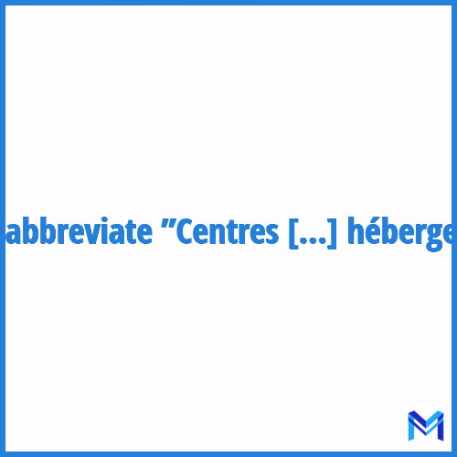 How to abbreviate ”Centres de loisirs sans hébergement” in French?