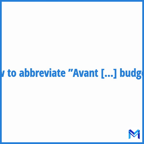 How to abbreviate ”Avant projet de budget” in French?
