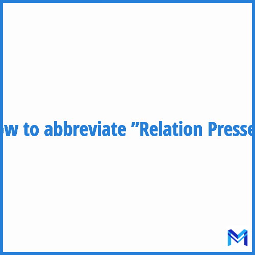 How to abbreviate ”Relation Presse” in French?
