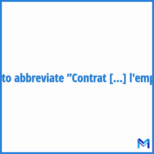 How to abbreviate ”Contrat de retour à l'emploi” in French?