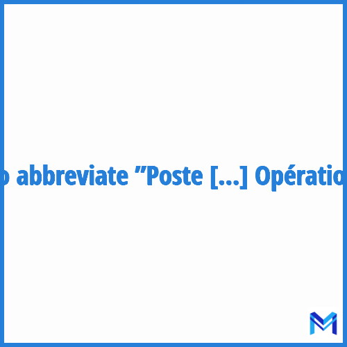 How to abbreviate ”Poste de Commandement Opérationnel” in French?
