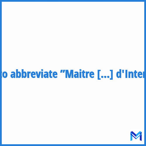 How to abbreviate ”Maitre d'Internat” in French?