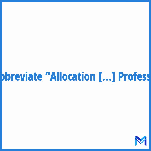 How to abbreviate ”Allocation Compensatrice pour Frais Professionnels” in French?