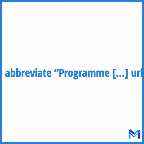 How to abbreviate ”Programme national d'intégration urbaine” in French?
