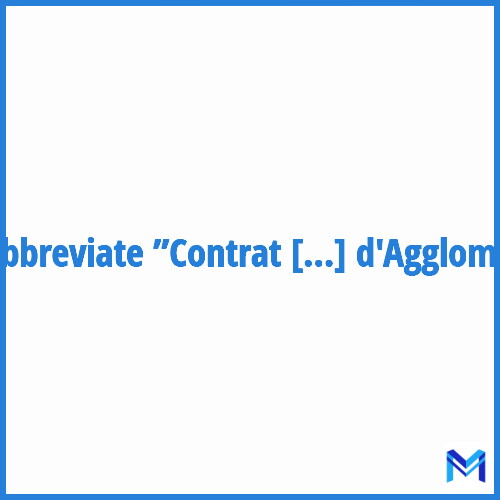 How to abbreviate ”Contrat d'Agglomération” in French?