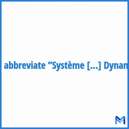 How to abbreviate ”Système d'Acquisition Dynamique” in French?