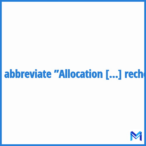 How to abbreviate ”Allocation d'enseignement et de recherche” in French?