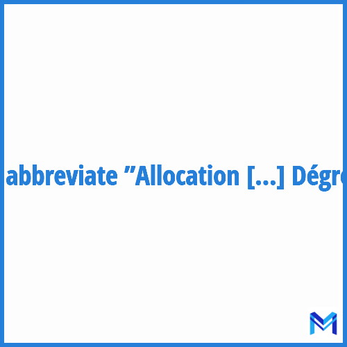 How to abbreviate ”Allocation Unique Dégressive” in French?