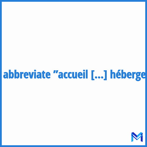 How to abbreviate ”Accueil de loisirs sans hébergement” in French?