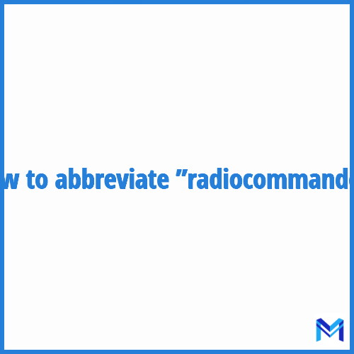 How to abbreviate ”Radiocommandé” in French?