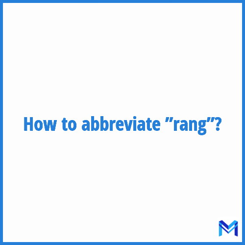 How to abbreviate ”Rang” in French?