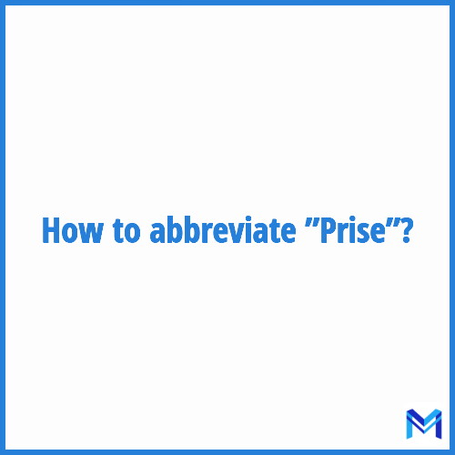 How to abbreviate ”Prise” in French?