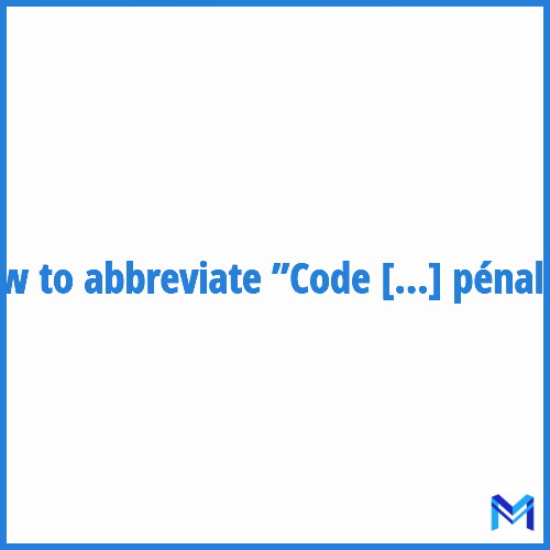 How to abbreviate ”Code de procédure pénale” in French?