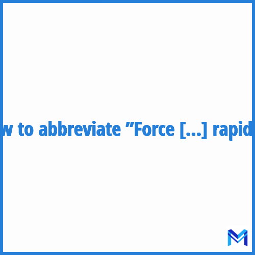 How to abbreviate ”Force d'action rapide” in French?