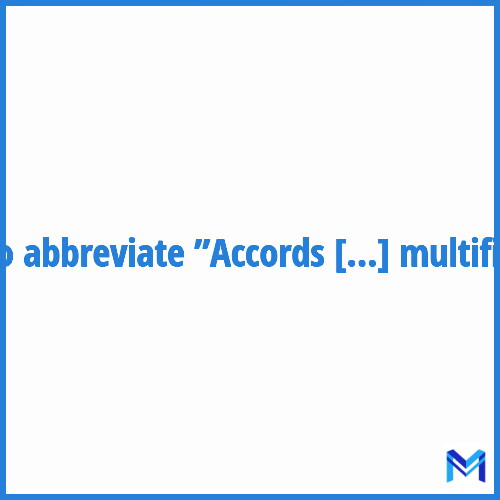 How to abbreviate ”Accords multifibres” in French?