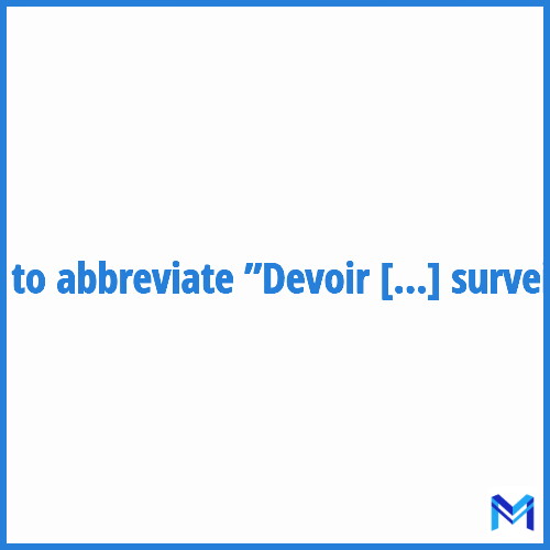 How to abbreviate ”Devoir non surveillé” in French?