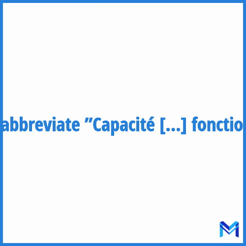 How to abbreviate ”Capacité résiduelle fonctionnelle” in French?