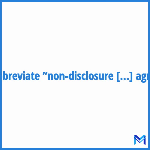 How to abbreviate ”Non-disclosure agreement” in French?