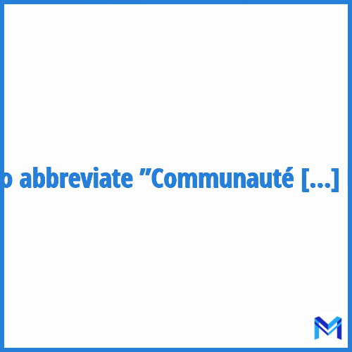 How to abbreviate ”Communauté de Pays” in French?
