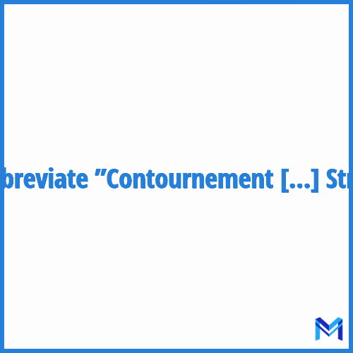 How to abbreviate ”Contournement Ouest de Strasbourg” in French?