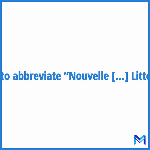 How to abbreviate ”Nouvelle Route du Littoral” in French?