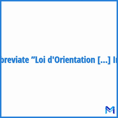 How to abbreviate ”Loi d'Orientation Sur les Transports Intérieurs” in French?