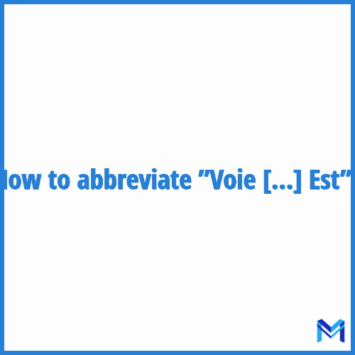 How to abbreviate ”Voie de Liaison Intercommunale Est” in French?