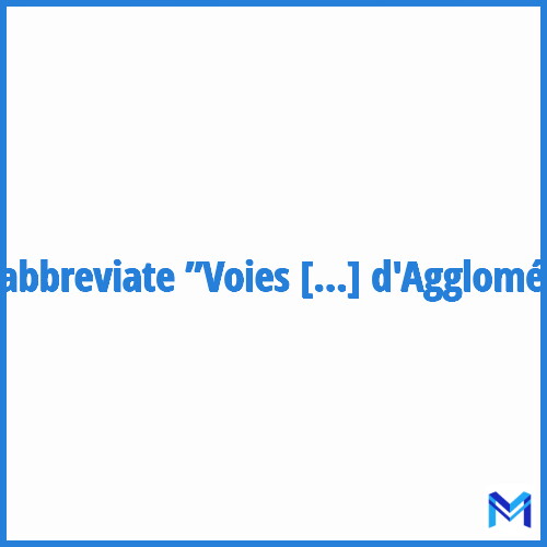 How to abbreviate ”Voies Structurantes d'Agglomération” in French?