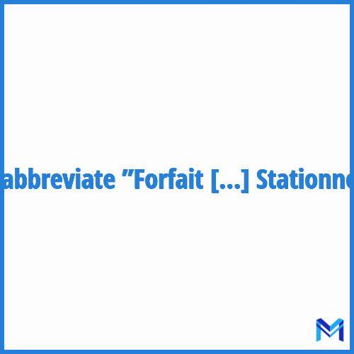 How to abbreviate ”Forfait Post Stationnement” in French?