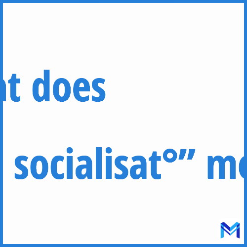 What does ”agt socialisat°”” mean?